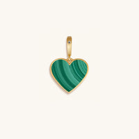 Enduring Inspiration Malachite Heart Engravable Charm