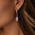 Radiant Clarity Amethyst Evil Eye Gold Earrings 2
