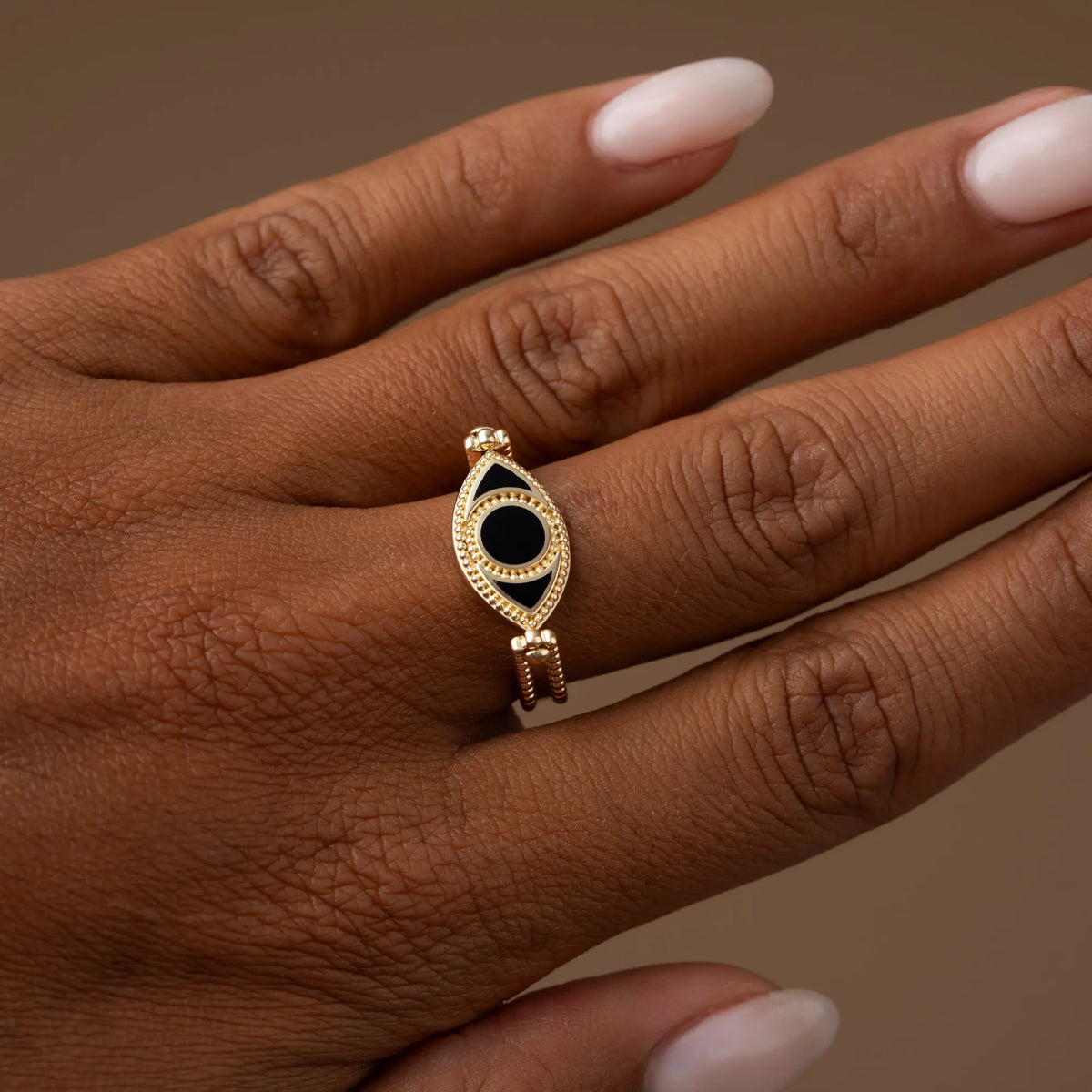 Calm Protection Evil Eye Gold Ring