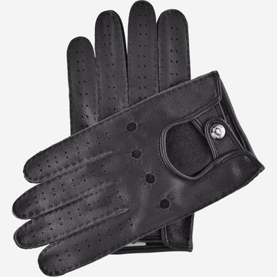 Leonardo (black) - Italian driving gloves made of American deerskin leather, by Leather Gloves Online