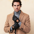 Leonardo (dark brown) - Italian driving gloves made of American deerskin leather 8