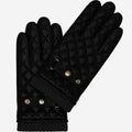 Luca (black) - Italian lambskin leather gloves with cashmere lining and checkered pattern 1