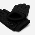 Luca (black) - Italian lambskin leather gloves with cashmere lining and checkered pattern 4