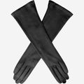Lucia (black) - Italian unlined 16-button length leather opera gloves 1
