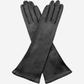 Lucia (black) - Italian unlined 6-button length leather opera gloves 1