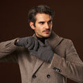Luciano (grey) - Handmade Italian knitted wool gloves with luxurious cashmere lining 7