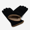 Luciano (black) - Handmade Italian knitted wool gloves with luxurious cashmere lining 3