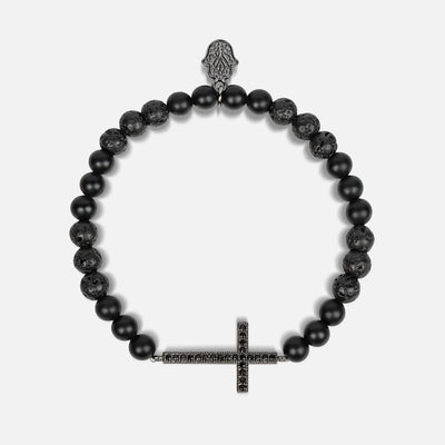 Rooted Faith Lava Cross Bracelet