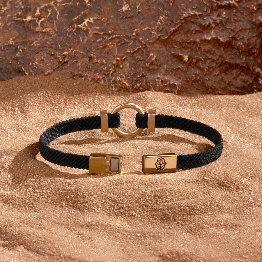 Zen Living Karma Circle Men’s Black String Bracelet
