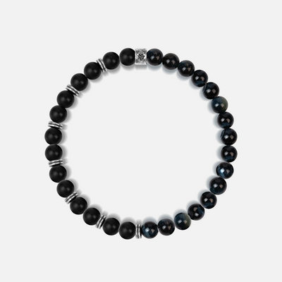 Balanced Perspective Onyx & Blue Tiger's Eye Bracelet