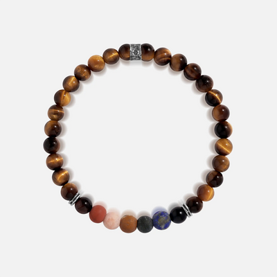 Serene Fearlessness Tiger's Eye Matte Jasper Chakra Bracelet
