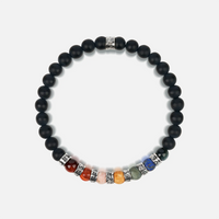 Vigorous Growth Matte Onyx Jasper Chakra Barrel Bracelet