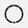 Divine Calmness Evil Eye Mantra Matte Onyx Bracelet 1