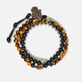 Ultimate Prosperity Onyx Labradorite Tiger's Eye Triple Protection Wrap 1