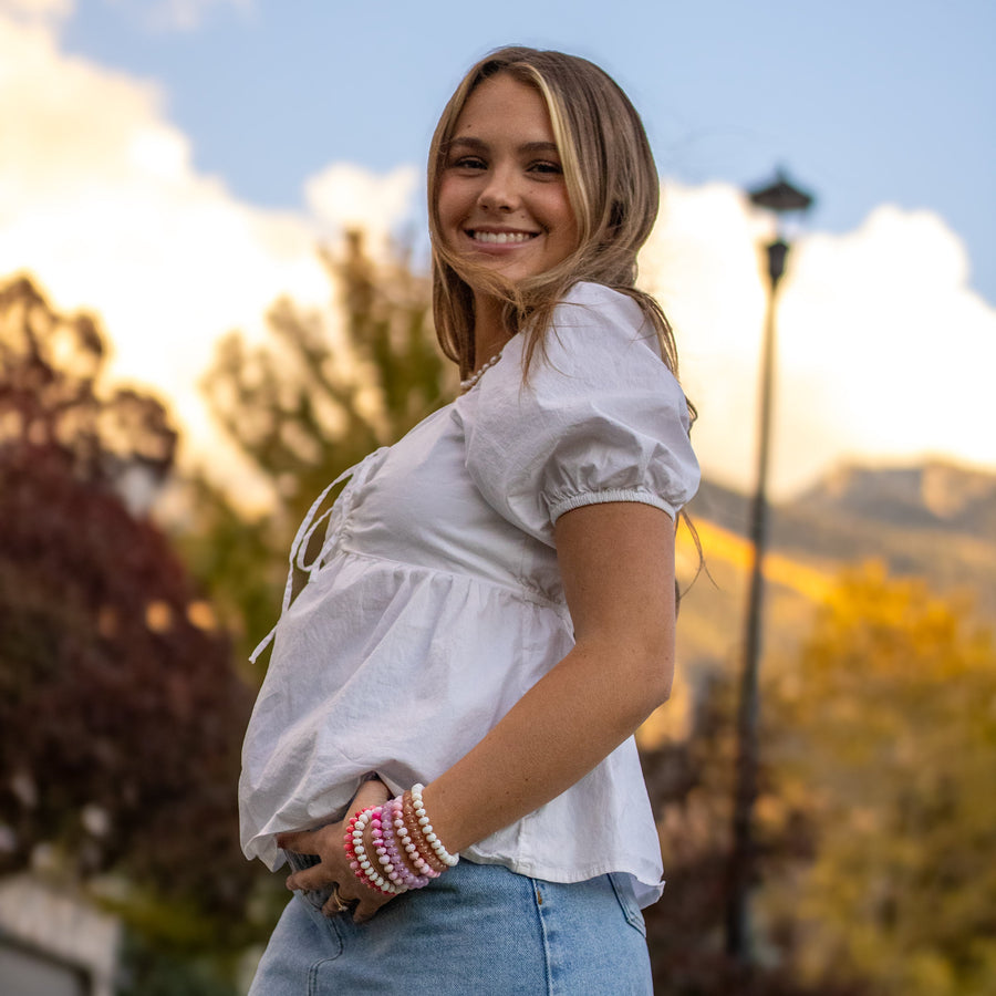 Blush Pink Opal Stretch Bracelet