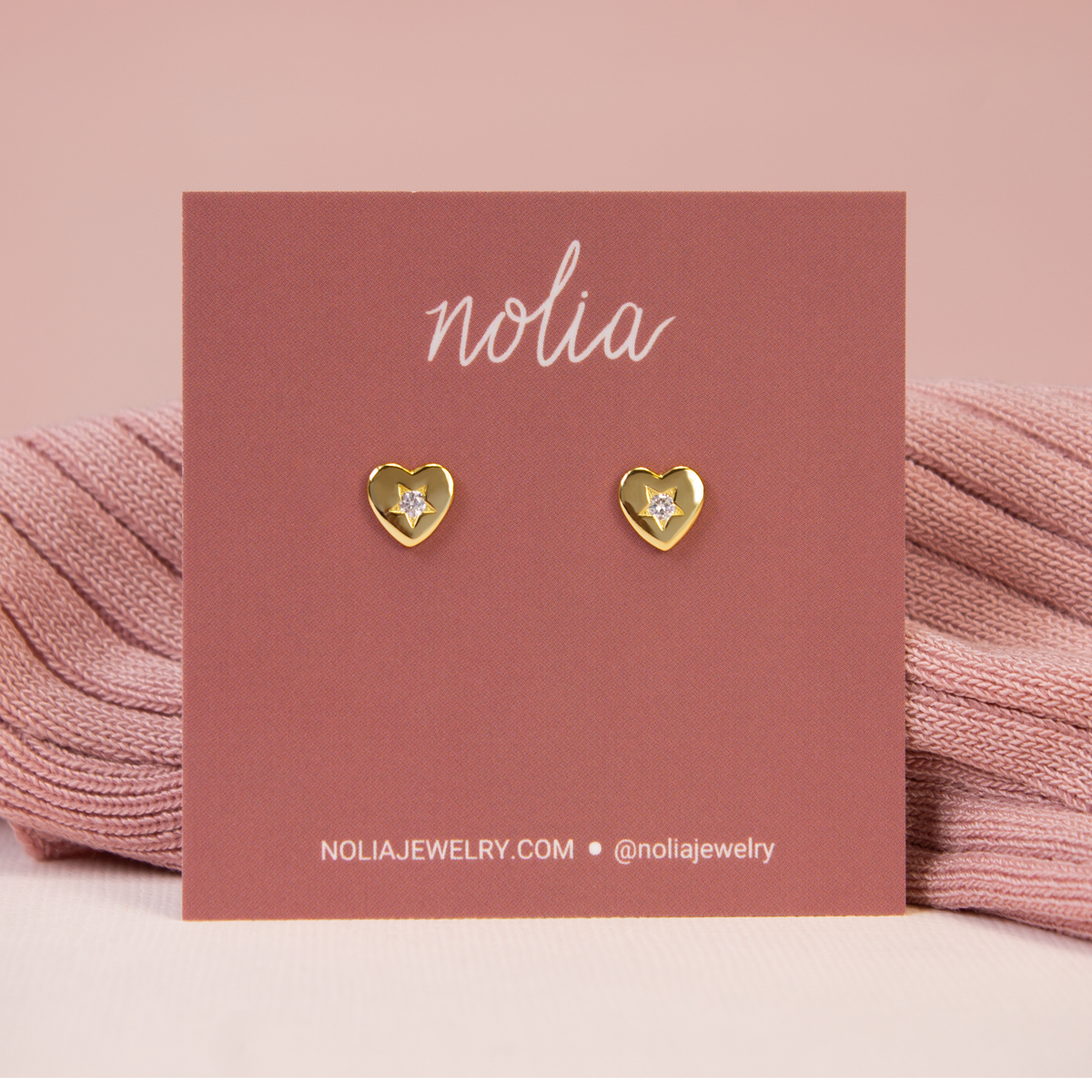 Clementine Heart Stud Earrings