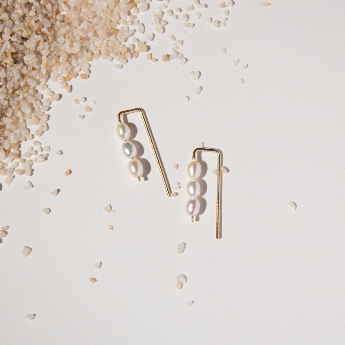 Solene Pearl Climber Earrings