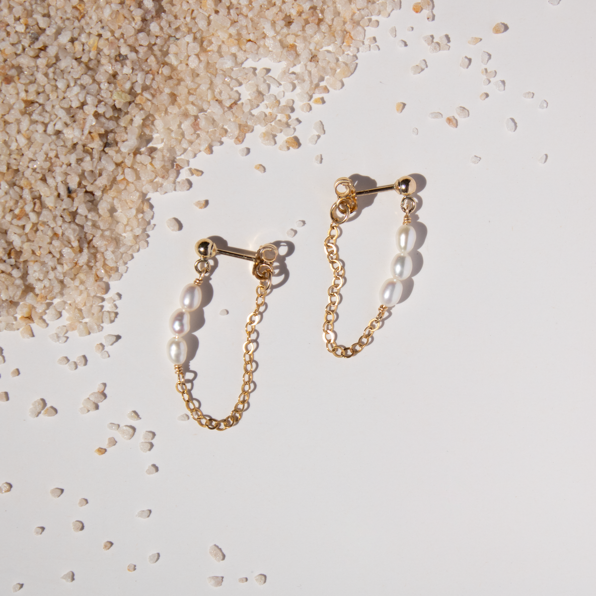 Maris Pearl Chain Loop Earrings