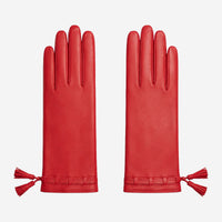 MM5010 (red) - Italian lambskin tassel gloves with luxurious cashmere lining