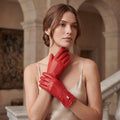 MM5020 (red/white) – Italian lambskin cashmere-lined leather gloves 3