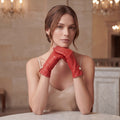 MM5020 (red/white) – Italian lambskin cashmere-lined leather gloves 4