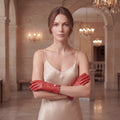 MM5020 (red/white) – Italian lambskin cashmere-lined leather gloves 5