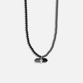 Stabilizing Energy Hematite Onyx Evil Eye Pointer Necklace 1