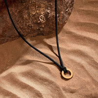 Inspired Revival Karma Circle Black String Necklace
