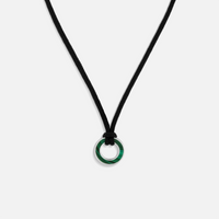 Abundance Mindset Malachite Karma Circle Black String Necklace