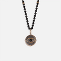 Deep Consciousness Matte Onyx Evil Eye Pendant Necklace 1