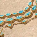 Deep Connections Turquoise Hamsa & Evil Eye Gold Bracelet 3