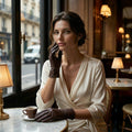 Marcella (brown) - Unlined women’s lambskin leather gloves 3