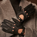Marcello (black) – Luxurious Italian peccary driving gloves 2