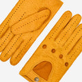 Marcello (yellow) – Luxurious Italian peccary driving gloves 3