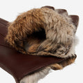 Marco (brown) - Italian lambskin leather gloves with brown rabbit fur lining 4