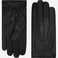 Marco (black) - Italian lambskin leather gloves with brown rabbit fur lining 3