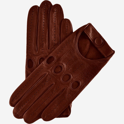 Mario (brown) - Italian lambskin leather driving gloves, by Leather Gloves Online