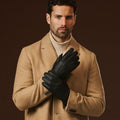 Matteo (black) - Italian gloves made of American deerskin leather with cashmere lining 2