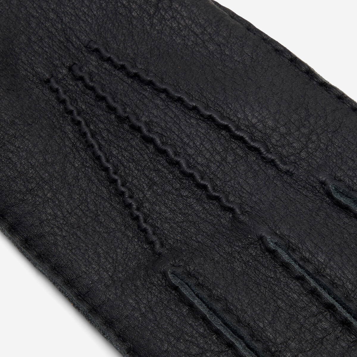 Matteo (black) - Italian gloves made of American deerskin leather with cashmere lining