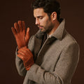 Matteo (brown) - Italian gloves made of American deerskin leather with cashmere lining 5