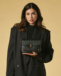 Mirella (black) - Italian calf leather women's crossbody bag (with shoulder strap) 3