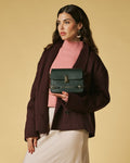 Mirella (green) - Italian calf leather women's crossbody bag (with shoulder strap) 4