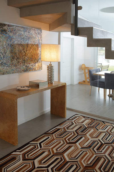 Missoni – Abstract Patterned Bedroom Cowhide Rug, by Homelosophy