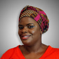 Kente African Head Wraps (Brown & Red) 4