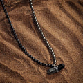 Stabilizing Energy Hematite Onyx Evil Eye Pointer Necklace 3