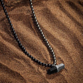 Stabilizing Energy Hematite Onyx Evil Eye Pointer Necklace 4