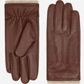 Noah (brown) – Luxurious deerskin leather gloves with warm wool lining 1