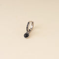 Black Gem Huggie Hoop Earrings 3