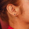 July Birthstone Huggie Hoop Charms 2