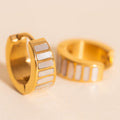 Pearl Shell Teardrop Super Chunky Huggie Hoop Earrings 8